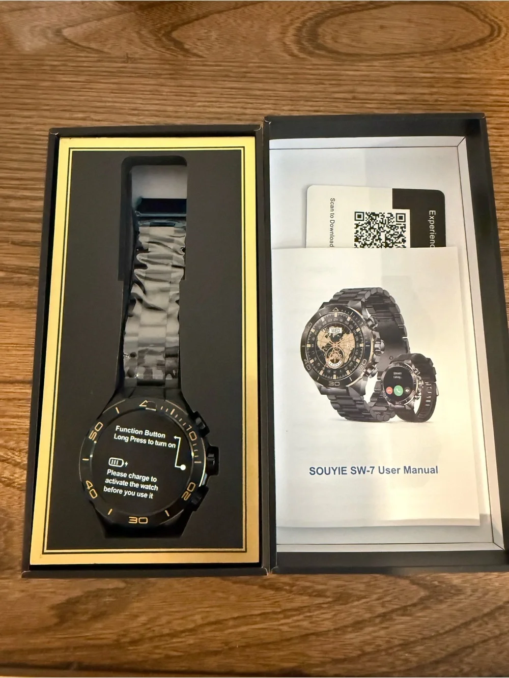 SW-7 Black Metal Smartwatch with Touchscreen